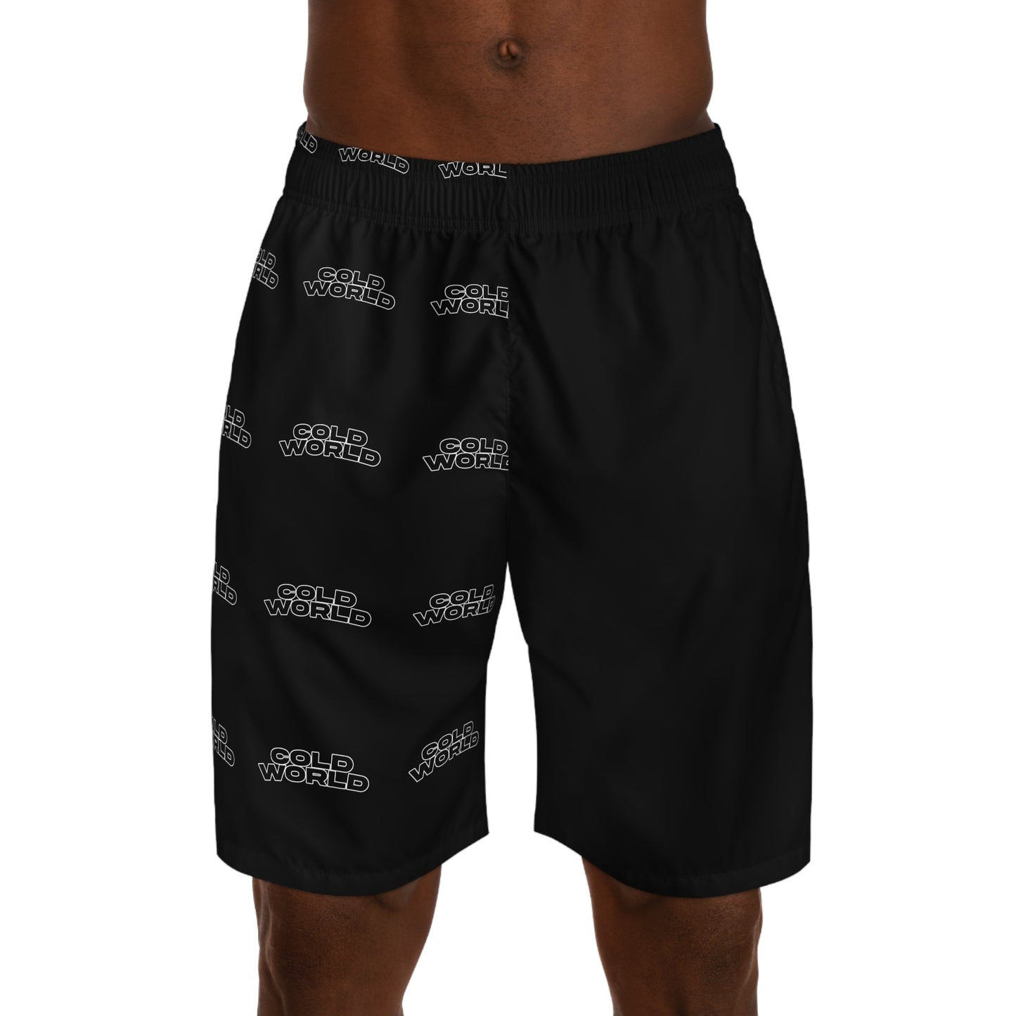 Cold World Men’s Jogger Shorts — All-Over Logo Athletic Shorts